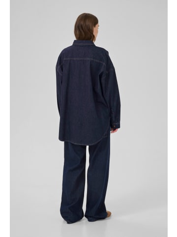 My Essential Wardrobe Langarm-Hemd MaloMW Oversize fit in Dark Blue Un-Wash