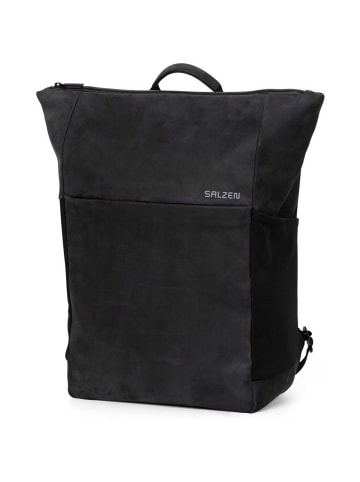 SALZEN Rucksack Vertiplorer Leather Charcoal Black in scharz