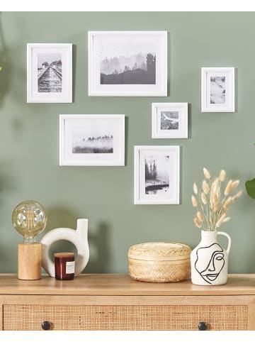 Beliani 6er-Set Fotorahmen ZINARE in Weiß Vertikal