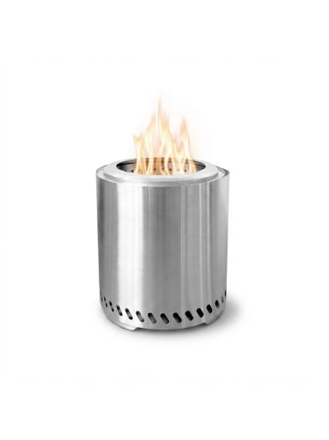 relaxdays Feuerschale ohne Rauch in Silber - (H)36 x Ø 38 cm