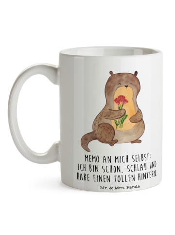 Mr. & Mrs. Panda haferl Otter Blumenstrauß mit Spruch in Weiß