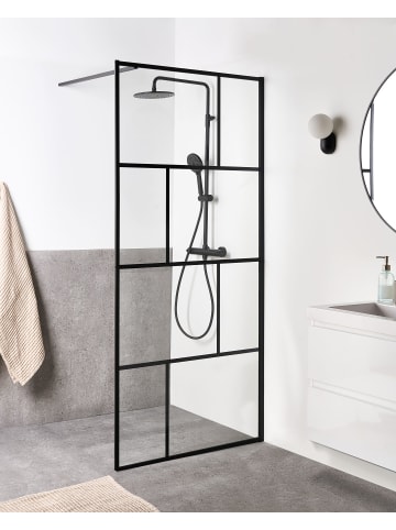Beliani Duschwand TAPAJOS in Schwarz - (W) 90 x (H) 195 cm