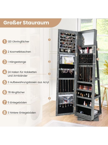 COSTWAY Schmuckaufbewahrung in Anthrazit
