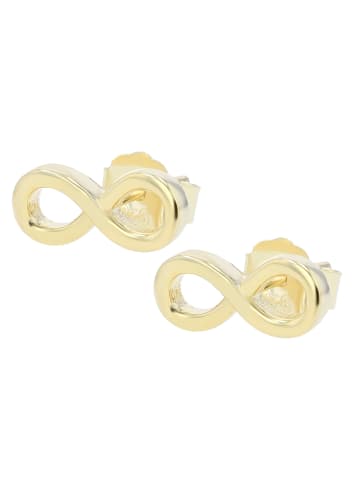 Adeliás Damen Ohrringe – Ohrstecker Unendlichkeitszeichen aus 925 Silber in gold