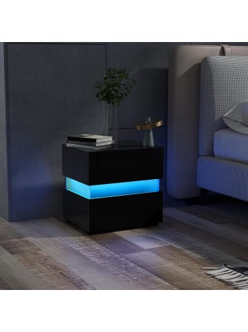 COSTWAY 2er Set Nachttisch 45 x 35 x 45cm in Schwarz