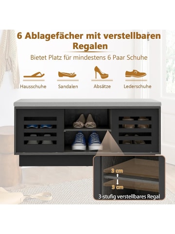 COSTWAY Schuhbank 2 in 1 in Schwarz