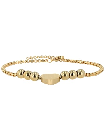 Adeliás Damen Anhänger – Herz Gravuranhänger aus Edelstahl in gold