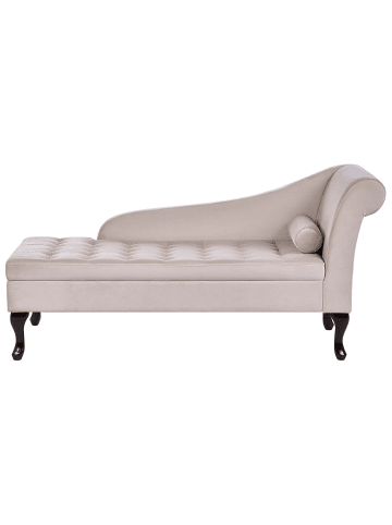 Beliani Chaiselongue PESSAC in Beige/Schwarz - (W) 145 x (H) 71 x (L) 62 cm