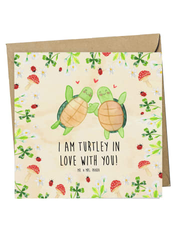 Mr. & Mrs. Panda Glückwunschkarte Schildkröten Paar mit Spruch in Naturpapier