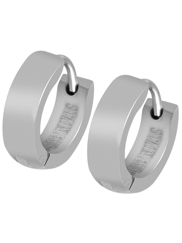 Adeliás Damen Ohrringe – Klappcreole aus Edelstahl in silber