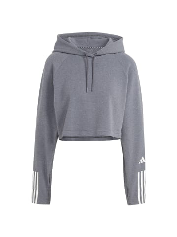 adidas Performance Trainingskapuzenpullover W TR-ES COT HD in dunkelgrau / weiß