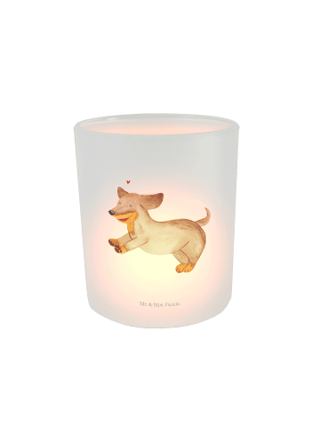 Mr. & Mrs. Panda Teelichthalter Hund Dackel ohne Spruch in Transparent