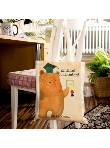 Mr. & Mrs. Panda Henkeltasche Bär Prüfung Design mit Spruch in Weiß