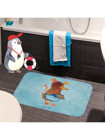 Mr. & Mrs. Panda Badeteppich Maus Kekse ohne Spruch in Eisblau