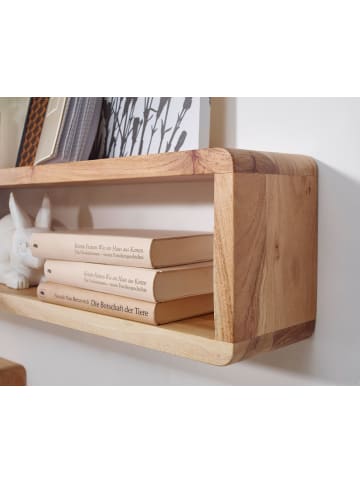 KADIMA DESIGN Design Wandregal 3er Set BOHA Massiv Holzregale Landhausstil, in Akazie