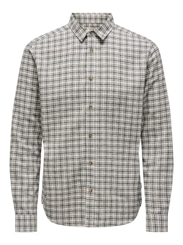 Only&Sons Freizeit Karohemd Holzfäller Kariertes Flanellhemd in Braun-2