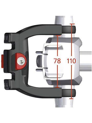 KLICKfix Lenker - Adapter E mit Schloss (für E-Bikes) in schwarz