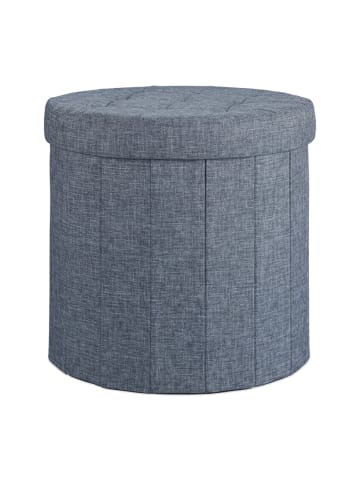 relaxdays Sitzhocker in Dunkelgrau - (H)43 x Ø 45 cm