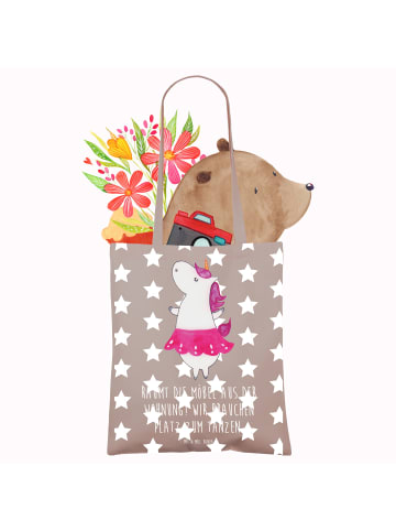 Mr. & Mrs. Panda Jutebeutel Einhorn Ballerina mit Spruch in Braun Pastell