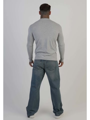 SikSilk Langarmshirt Essentials in Grey Marl