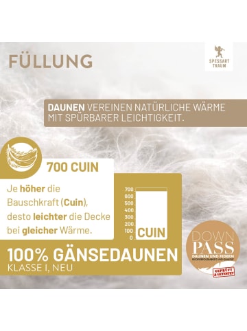 Spessarttraum Extra warme Gänsedaunendecke "Gold" in weiß