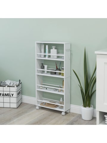 HOMCOM Rollwagen-45L x 15B x 91H cm-Weiß