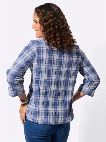 WITT WEIDEN Karobluse in royalblau-weiß-kariert