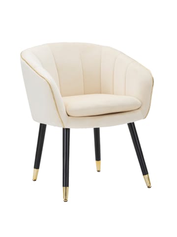 Mauro Ferretti Beigefarbener Stoffsessel mit goldfarbenen Details, 62 x 58 x 78 cm