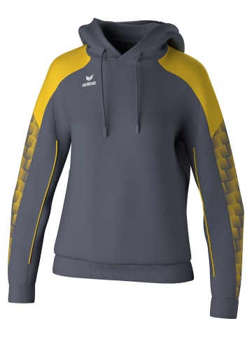 erima Damen Kapuzensweat in slate grey/gelb
