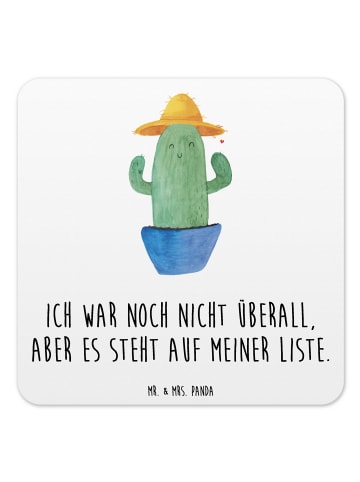 Mr. & Mrs. Panda Untersetzer für Gläser Kaktus Hut mit Spruch in Weiß