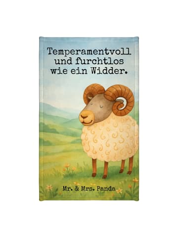 Mr. & Mrs. Panda Gästehandtuch Sternzeichen Widder Design mit Sp... in Weiß