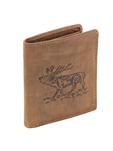 Greenburry Vintage Hirsch Geldbörse Hirsch Leder 9,5 cm in brown
