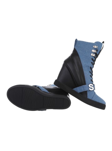 Ital-Design Stiefelette in Blau und Schwarz