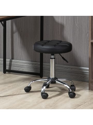 HOMCOM Rollhocker in Schwarz 35,5L x 35,5B x 67H cm