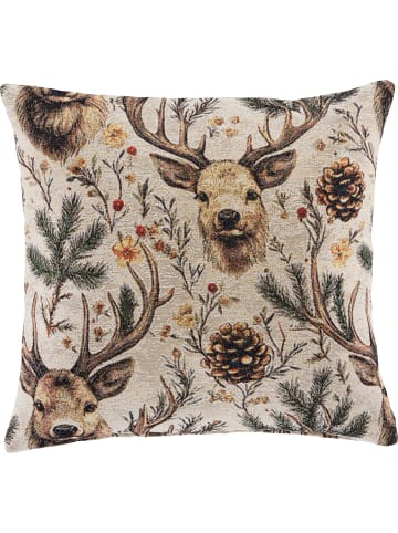 Erwin Müller Baumwollmischung, Gewebt, Gobelin Kissenhülle in braun-grün