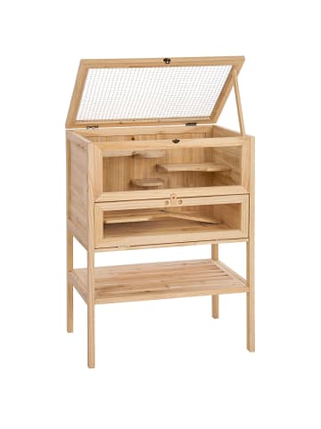 tectake Hamsterkäfig aus Holz 60x40x80cm
