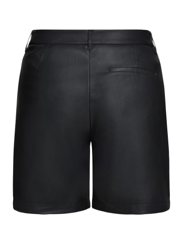 CARTOON Kunstleder-Shorts mit Biesen in Schwarz