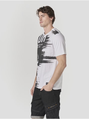 KOROSHI Crew cotton all over t-shirt in weiß