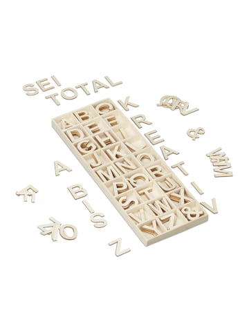 162 tlg. Holzbuchstaben Set in Natur