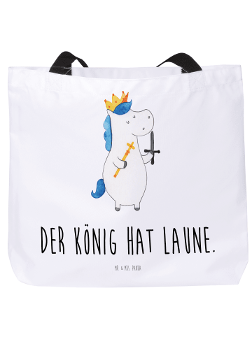 Mr. & Mrs. Panda Shopper Einhorn König mit Schwert mit Spruch in Weiß