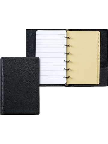 BRUNNEN Ringbuch A7 Kunstleder 6 Ringe 10mm incl. Einlage schwarz
