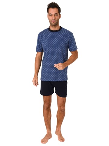 NORMANN Shorty Pyjama kurzarm Rundhalsschnitt - 65114 in marine