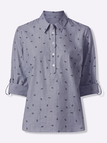 WITT WEIDEN Baumwoll-Bluse in marine-gestreift