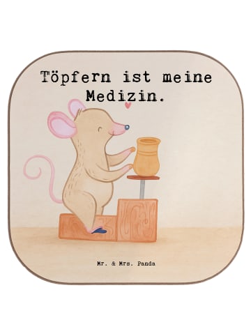 Mr. & Mrs. Panda gläseruntersetzer Maus Töpfern Design mit Spruch in Weiß