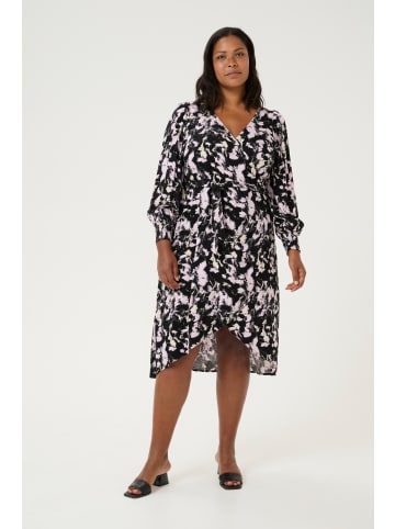 KAFFE curve Kleid KClurana in Black/Pink Graphic Strokes