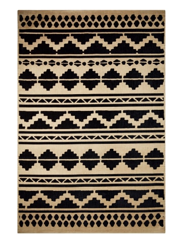 Kayoom Kurzflor Teppich Scandy 310 in schwarz - naturell - rechteckig