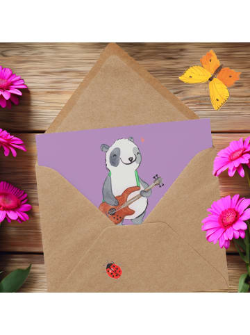 Mr. & Mrs. Panda Einladungskarte Bassgitarre Groove mit Spruch in Lavendeltraum
