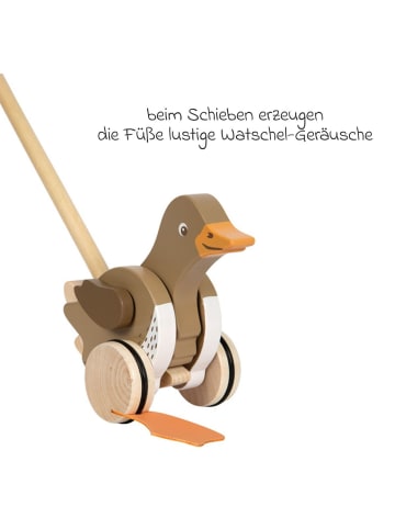 small foot Schiebetier Ente mit beweglichem Kopf in brown