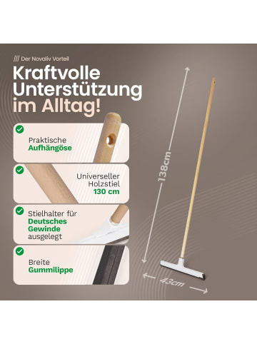 Novaliv Novaliv 4X Duschabzieher Langer Stiel Kunststoff 43cm Bodenabzieher Du in Weiß