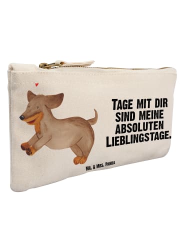 Mr. & Mrs. Panda Toilettentasche Hund Dackel mit Spruch in Weiß